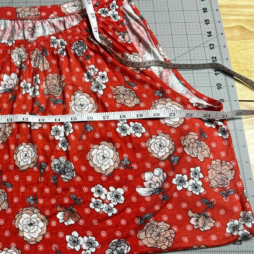 LOFT Vibrant Coral Sleeveless Floral Top Sz xl Ptp 25 - Picture 4 of 5